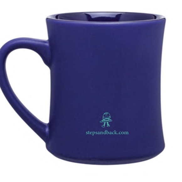 Love you to the Steps and Back 15 oz Blue Mug - Picture 2 of 2